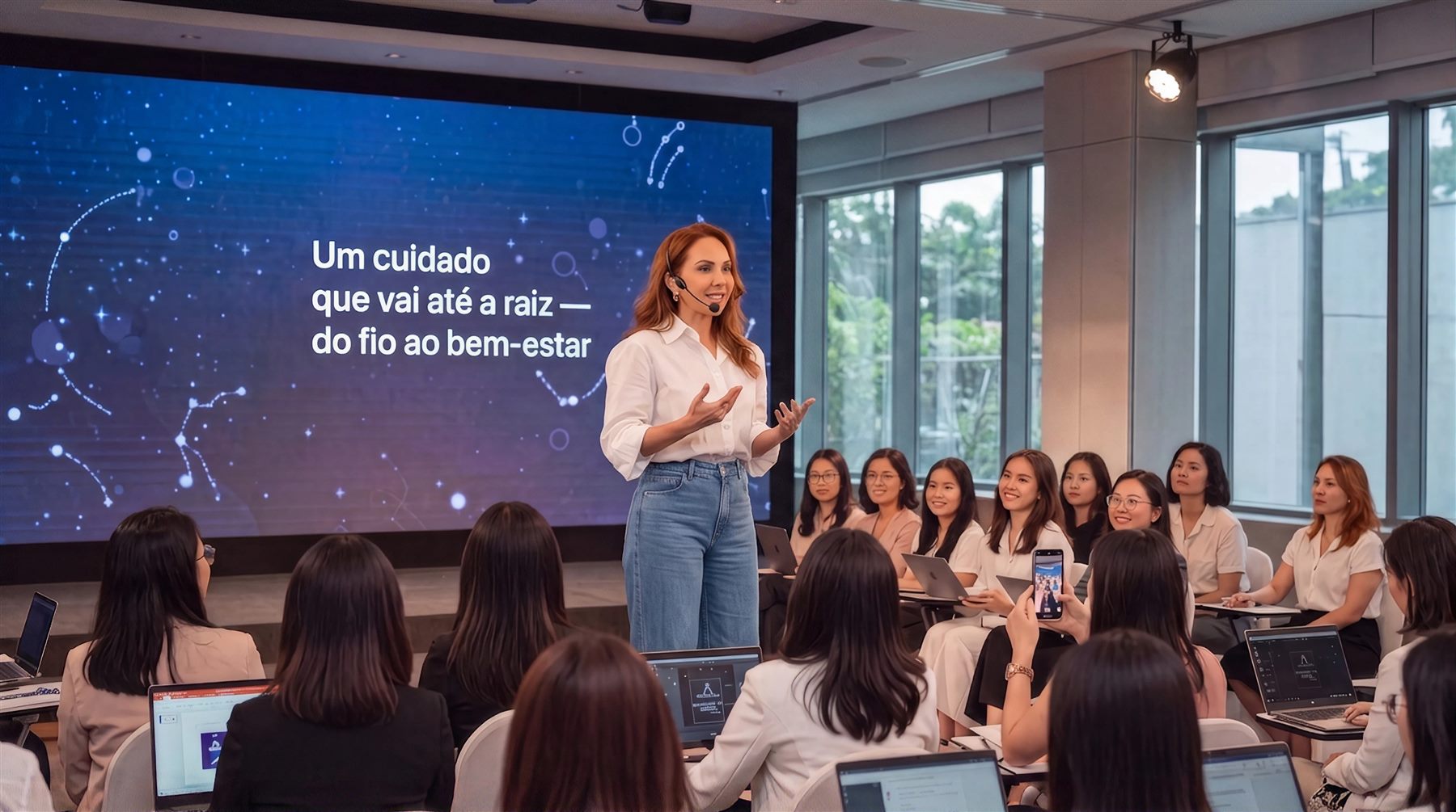 Jackeline Santos apresentando o Workshop Método Raiz